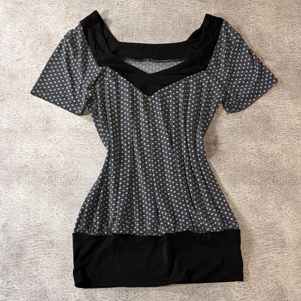 Y2k Polka Dot Ruched Short Sleeve Top